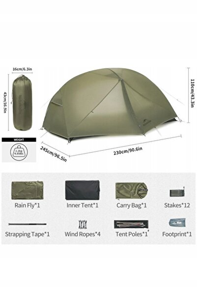 NO BRAND Naturehike Mongar Pro 20D CNK2550WS037 cort turistic pentru 2 persoa...