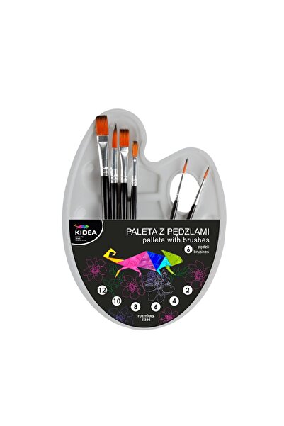 Kidea Set 7 pensule, marimi diferite, cu paleta inclusa, PAP7KA