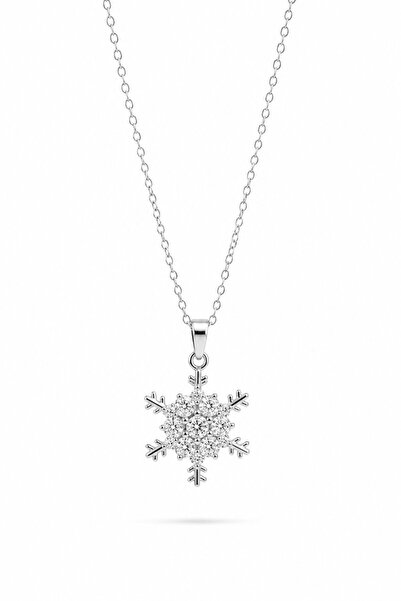 serelya 316L Steel Chain Silver Color Snowflake Pendant