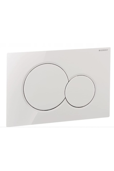 Geberit Buton de acționare pentru toaletă Sigma, cu montare frontală, alb lucios