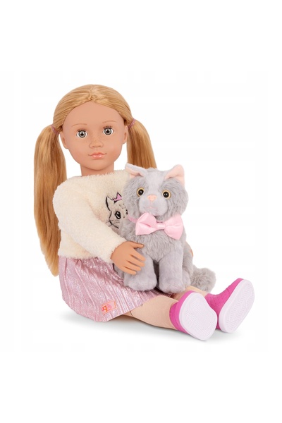 NO BRAND Păpușă Sheela de 46cm cu pisica Sammy și accesorii de îngrijire Our ...