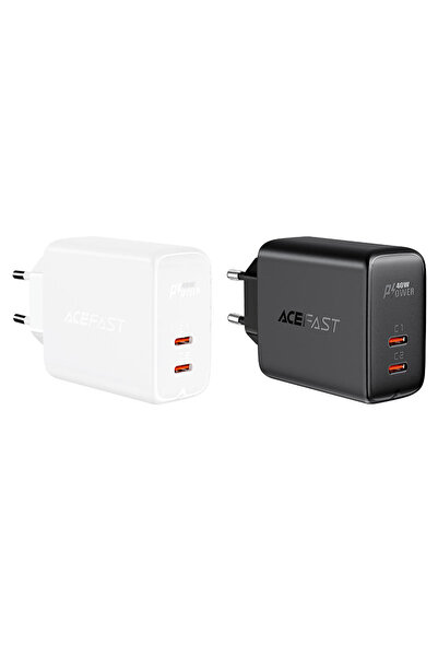NO BRAND Încărcător de rețea 2x USB-C 40 W PPS PD QC 3.0 AFC FCP, negru