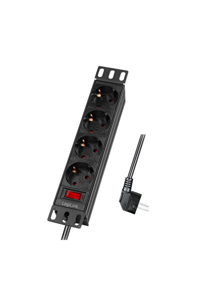 LogiLink Prelungitor cu 4 prize, cu împământare și întrerupător, 3600W, pentr...