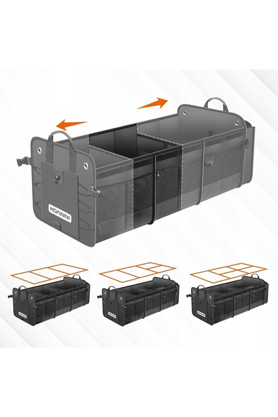 Koanni ORGANIZATOR MARE PENTRU PORTBAGAJ AUTO, CUTIE RIGIDĂ + FRIGIDER PORTATIV