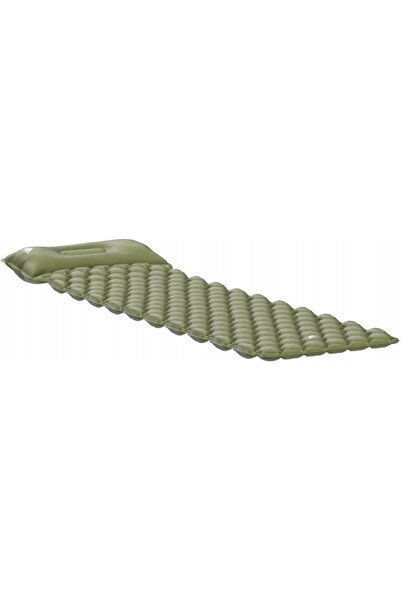 NO BRAND Saltea de camping ultraușoară cu pernă, individuală, verde, 0.55kg