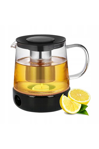 hoga DZBANEK SUPORT DE ÎNCĂLZIRE 1.5L Pentru Ceai și Plante Aromatice, Sticlă...
