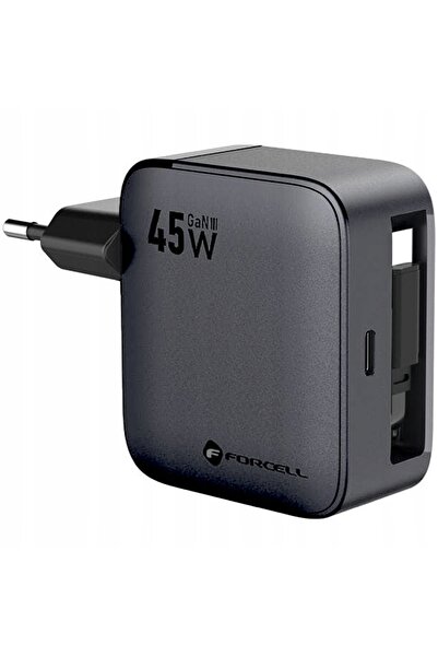 NO BRAND 65cm Forcell 45W GaN3 Cablu retractabil Încărcător de perete USB-C Q...