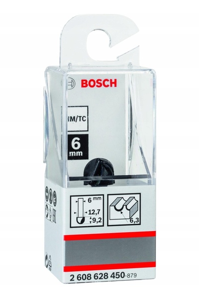 Bosch Freză cu canelură în U, tijă de 6.3mm, diametru 6mm