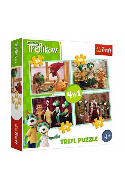 Generic Brand PUZZLE 4 ÎN 1 FAMILIA TRENDURILOR 4 puzzle-uri pentru copii +4 ani