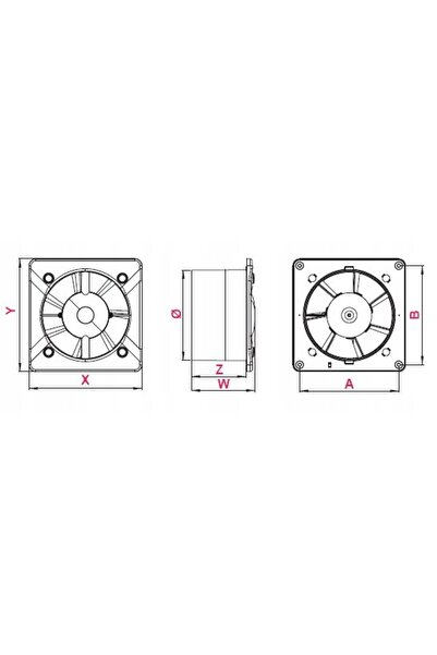 NO BRAND SISTEM+ Ventilator Silențios KWS125H Higrostat temporizator