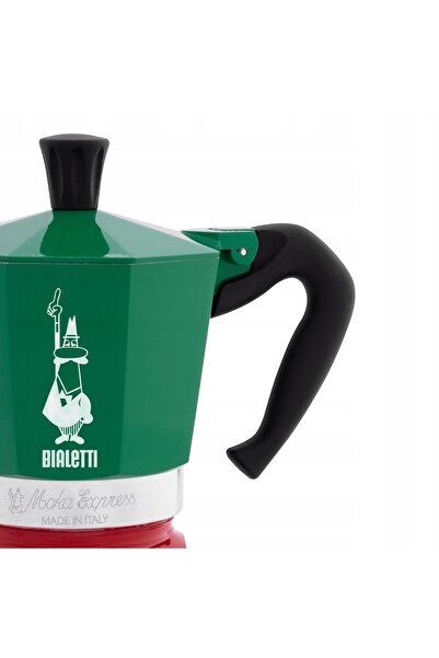 Bialetti Cafetieră Moka Express Italia 3țoli roșu-verde