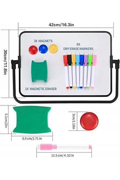 NO BRAND Tablă magnetică albă mică, cu două fețe, tip whiteboard.