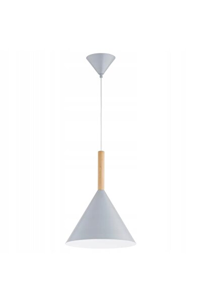NO BRAND Lampă suspendată ZWIS ALFA FUKS 61472 Abajur conic din lemn Gri