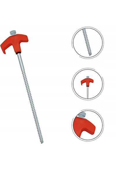 NO BRAND 24 bucăți Țăruși de cort de 25cm, din oțel, filetați, conici, F6N
