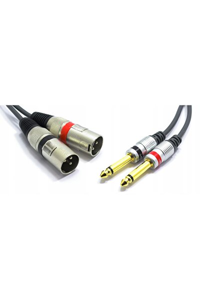 NO BRAND Cablu 2x XLR tată - 2x Jack 6,3 Mono TS 3m Vitalco