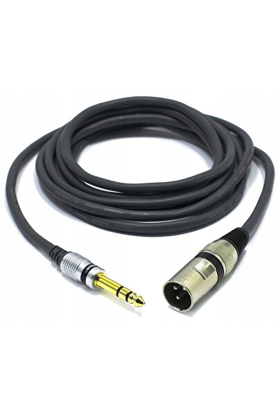 NO BRAND Cablu microfon jack 6,3 TRS stereo, XLR, 15m, simetric, pentru monit...