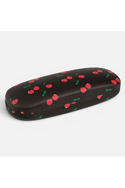 Zâna Casei Rectangular Black Glasses Case with Cherry Pattern