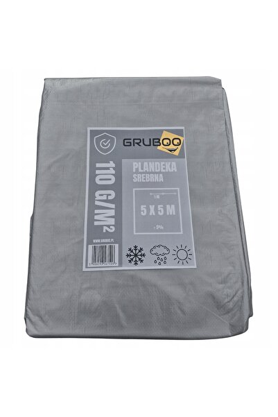 NO BRAND Prelată argintie impermeabilă 5x5M pentru lemn, UV+ ranforsată