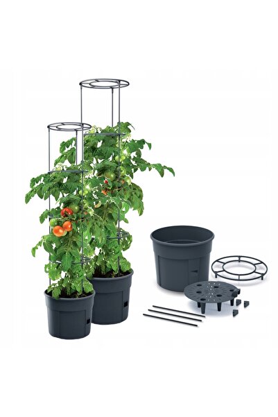 Prosperplast Ghiveci pentru cultivarea roșiilor 12L+28L Antracit, pentru legu...