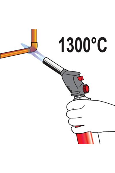yato FIER DE LIPIT CU GAZ 1300 ° KIT DE SUDURĂ CU PIEZO 360 + 4 GAZE