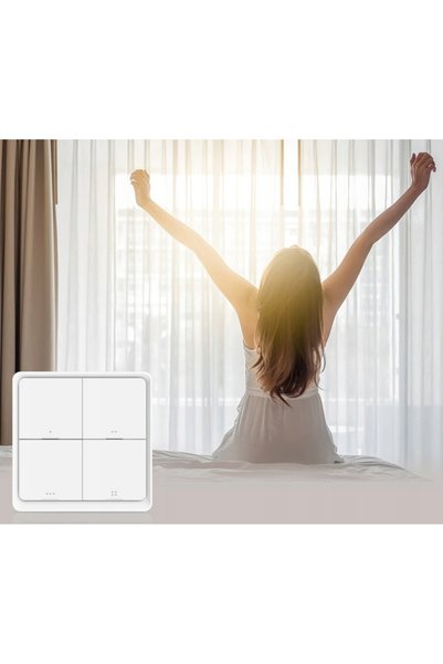 NO BRAND Telecomandă cu butoane ZigBee TUYA SC04 Smart, 4 canale, 12 scenarii