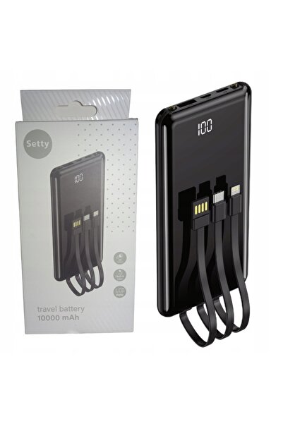 NO BRAND Power Bank cu lanternă, capacitate 10000 mAh, 2x USB + cablu Lightning