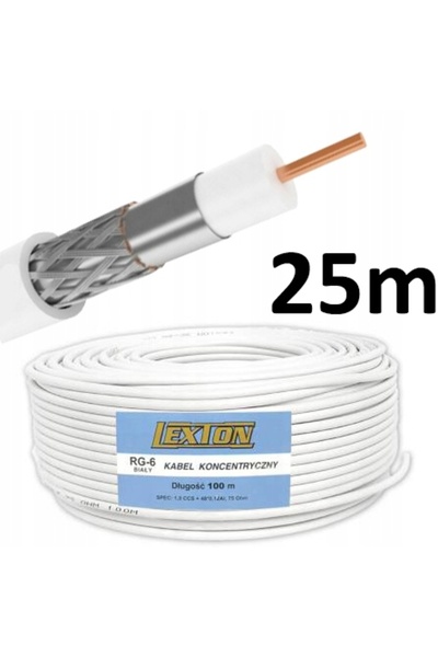 NO BRAND LEXTON 6.8mm RG-6 CCS Cablu coaxial de antenă 100m