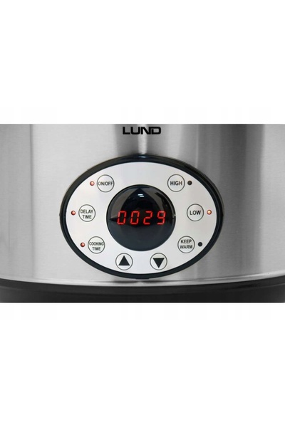 LUND WOLNOWAR Oală ceramică Slow Cooker Inox LCD 280W 4,5L cu programator