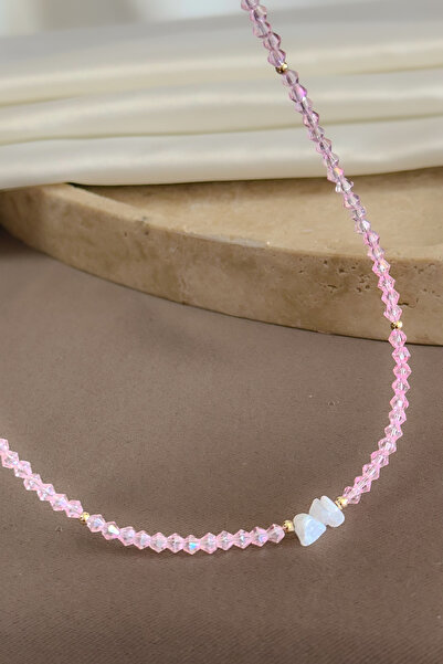 Dore Collection Faceted Cut Bead Necklace - Natural Stone Detailed