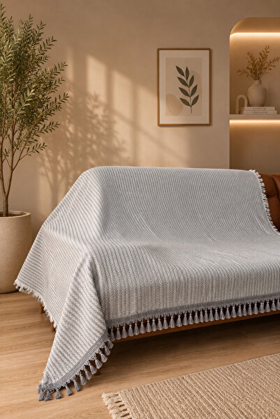 Rain Home Collection 180X300 Sofa Cover with Tassels Covering the Arms
