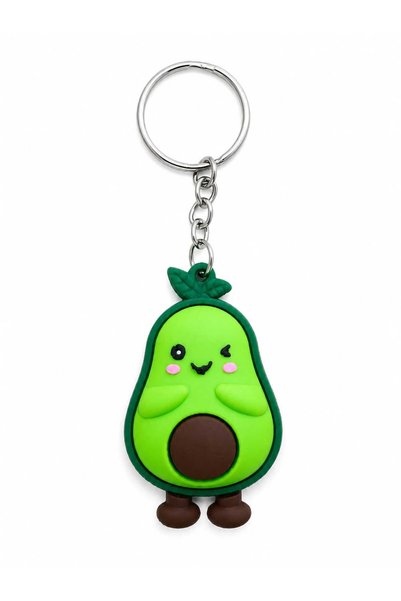 KAYLANIN DÜNYASI Cute Avocado Silicone Keychain & Bag Ornament – Home Keychain, Car Keychain, School Bag Accessory, Gift for Kindergarten and Middle School Students (Exact Same as the Image)