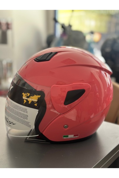 Palas Motor ( motokaskk ) Pembe Motosiklet Kaskı Vespa Tipi Yarım Kask Scoote...