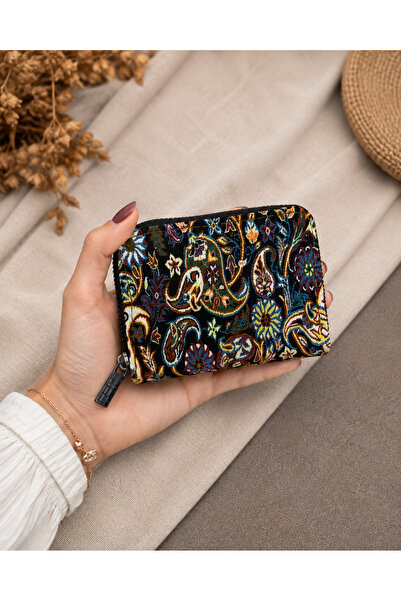 GÜL HEDİYELİK EŞYA Kilim Desenli Terme Kumaş 11 Bölmeli Unisex Kartlık