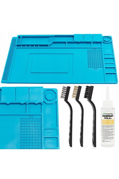 TECHREBAL Covoraș antistatic din silicon albastru 450x300mm TE-501 + 3 Perii ...