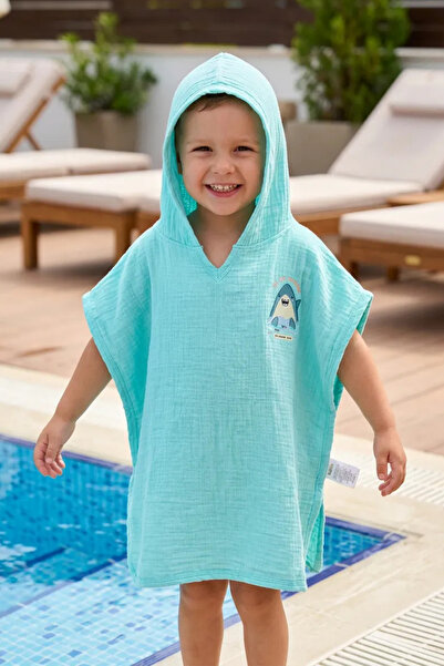 thechild baby collection MÜSLİN PLAJ, DENİZ ÇOCUK PANÇOSU | KAPÜŞONLU, %100 O...