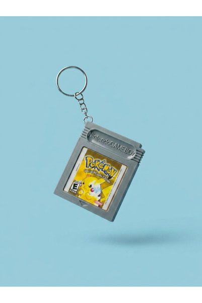 Pocket People Nintendo Pokemon Retro Game Cartridge Keychain – Nostalgic Mini Console Themed Gamer Gift