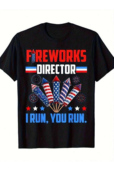 26LIK Men's 4th Of July Patriotic-Shirt - Director, I Run, You Run Design, Fe...