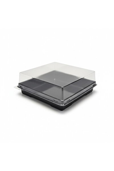 OEM CASEROLA PENTRU PRAJITURI NEAGRA+CAPAC 120X120XH45 MM, 50 BUC/SET