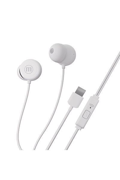 Maxell INBAX USB C ενσύρματα ακουστικά λευκά, ενδοωτικά ακουστικά με μικρόφων...