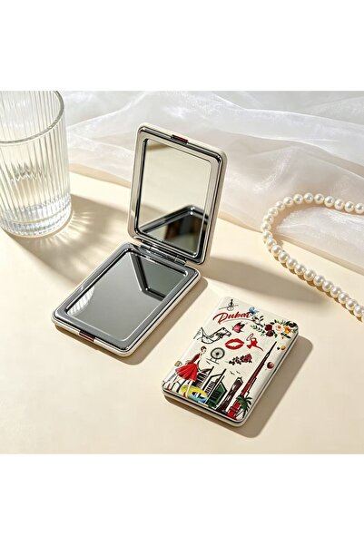 ARIANA Portable Folding Makeup Mirror with Dubai Style Patterns, Double-Sided...