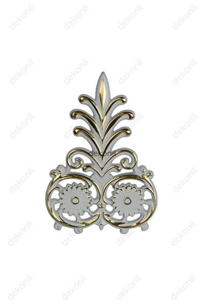 Dekonil Beyaz Altın Saray Tavan Mızrak Motif 14*21 cm - 2 Adet