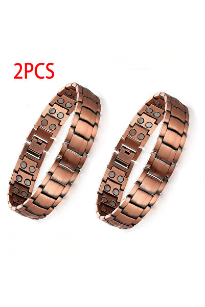 Choice7 2PCS-SDG-P Men's Purple Copper Magnetic Therapy Bracelet for Exercise...