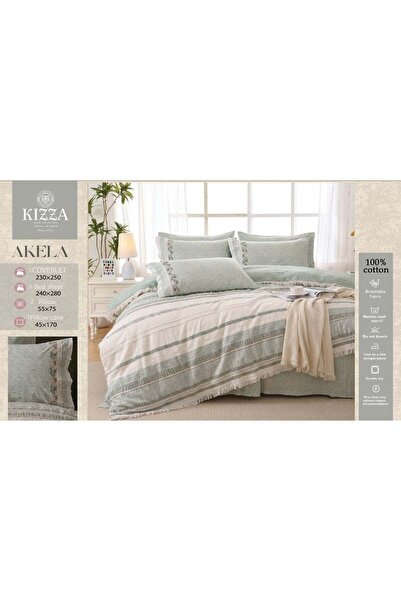 Generic Soft Summer Bedding Set (Keza Akila), 100% Cotton, Embroidered - 6 pcs.