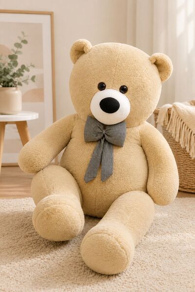 STORE24 160 cm Premium Plush Bear with Bow Tie – 100% Domestic Production Gift Teddy Bear