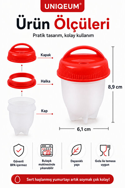 xolo Silikon Yumurta Pişirici Seti Çatlat Kaynat Soyulmuş Yumurta Yapma Seti 6lı Set