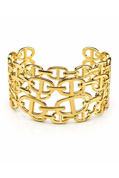 BELLA CİAO Women's Stainless Steel Gold Plated Adjustable Bracelet - Does Not...