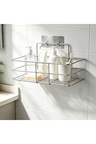 idei Raft de perete din metal inoxidabil pentru bucătărie și baie 26,3×11 cm,...