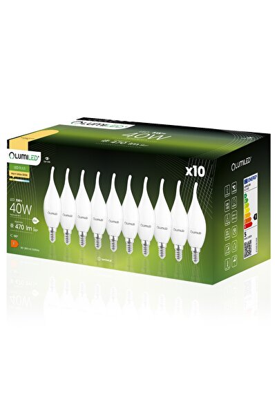 Lumiled 10x Bec LED E14 tip lumânare BA35 5W = 40W 470lm 3000K Cald 180 °