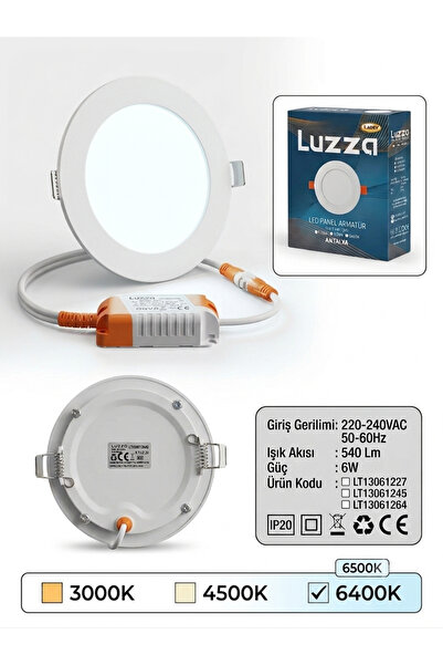 Luzza 2 ADET LED PANEL ARMATÜR 6500K BEYAZ