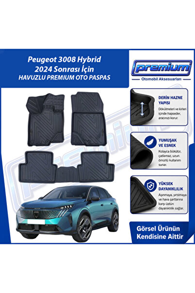 Premium Peugeot 3008 Paspas Hybrid Araca Özel 2024 Ve Sonrası Derin Havuzlu O...